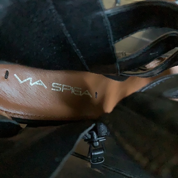 Via SPIGA Nya Black Leather Caged Bootie - Picture 14 of 16